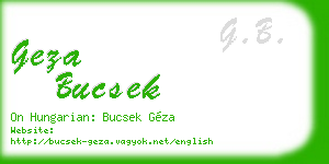 geza bucsek business card