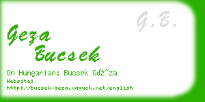 geza bucsek business card
